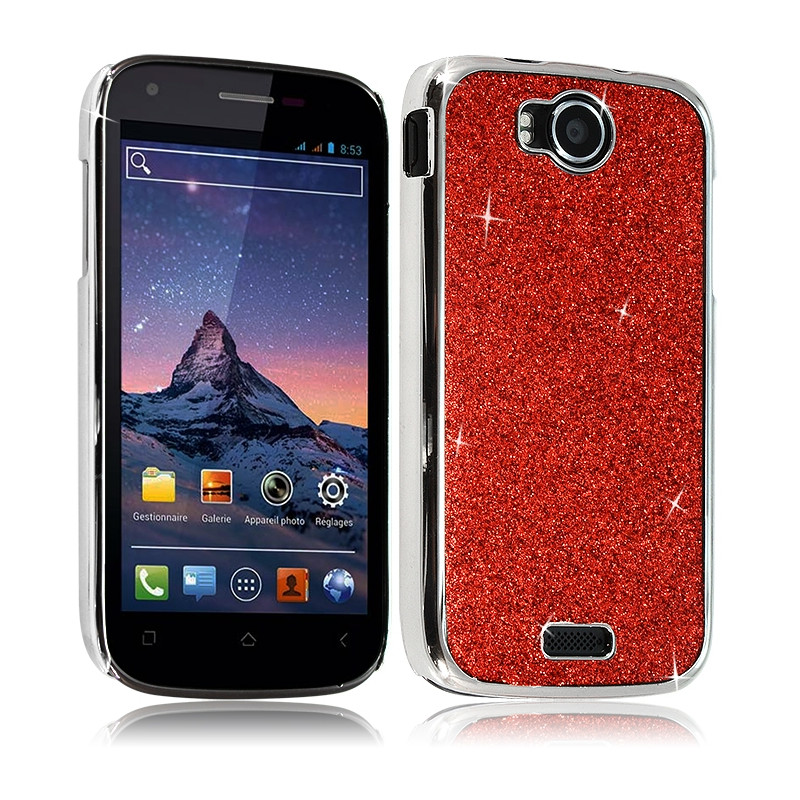 Coque Rigide pour Wiko Cink Peax 2 Style Paillette Couleur Rouge