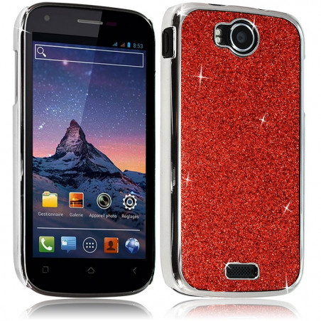 Coque Rigide pour Wiko Cink Peax 2 Style Paillette Couleur Rouge