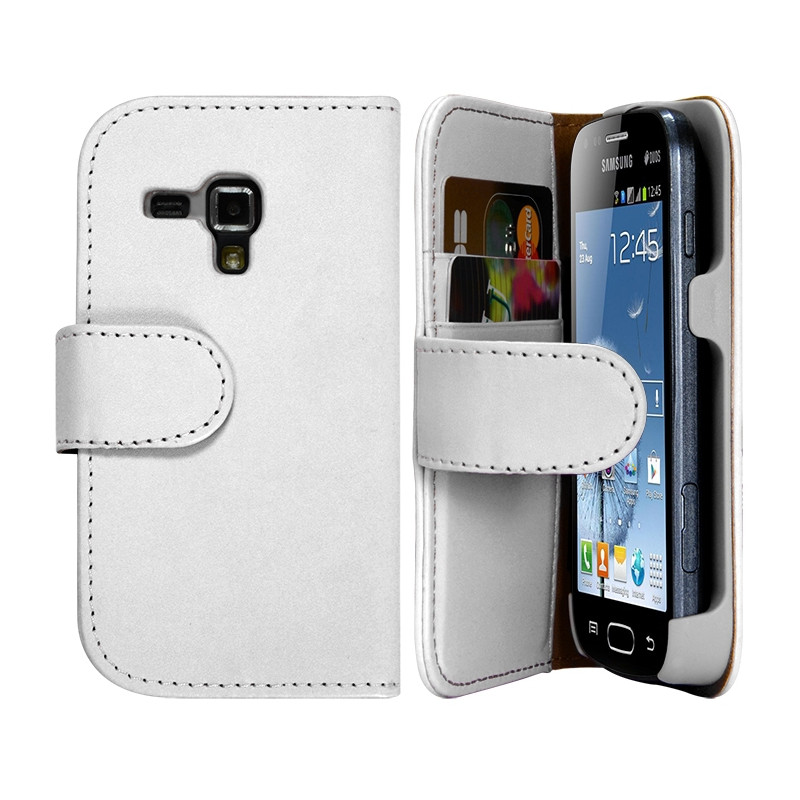 Housse Coque Etui Portefeuille pour Samsung Galaxy Trend Couleur Blanc