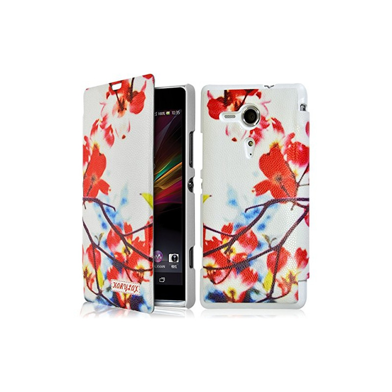 Coque Housse Etui à rabat latéral et porte-carte pour Sony Xperia SP avec motif LM01 + Film de Protection
