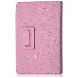 Housse coque etui pour Apple iPad 1 Style Diamant Couleur Rose Pâle