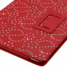 Housse coque etui pour Apple iPad 1 Style Diamant Couleur Rouge
