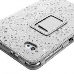 Housse coque etui pour Samsung Tab 7.0 Style Diamant Couleur Blanc