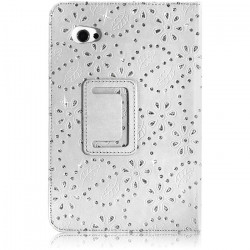 Housse coque etui pour Samsung Tab 7.0 Style Diamant Couleur Blanc