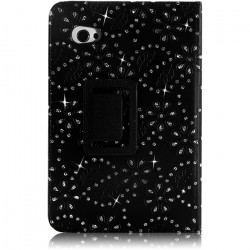 Housse coque etui pour Samsung Tab 7.0 Style Diamant Couleur Noir