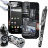 Housse Étui Coque En Gel + Chargeur Voiture Auto + Stylet Pour Samsung Galaxy Ace S5830 S5839i Avec Motif LM17