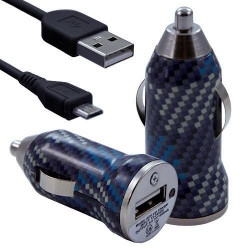 Chargeur Voiture Allume Cigare USB avec Câble Data avec Motif CV04 pour BlackBerry Z10