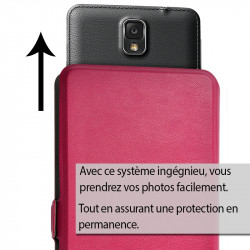 Etui double S-View Universel M Rose fushia pour Lenovo Moto G4