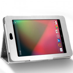 Housse coque etui pour Asus Google Nexus 7 Style Diamant Couleur Blanc
