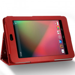 Etui pour Asus Google Nexus 7 Style Diamant Couleur Rouge