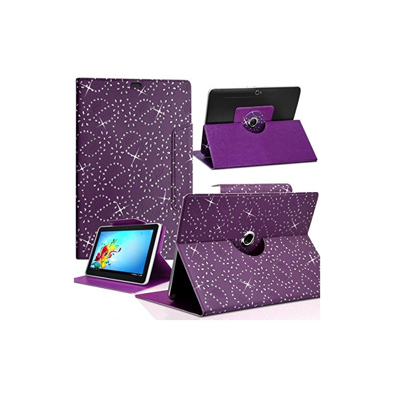 Housse Etui Diamant Universel M Violet pour Tablette Cube Iwork 8 Ultimate 8"