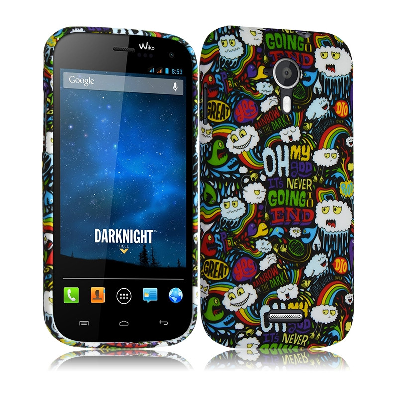 Housse Etui Coque Semi Rigide pour Wiko Darknight avec Motif LM18 + Film de Protection