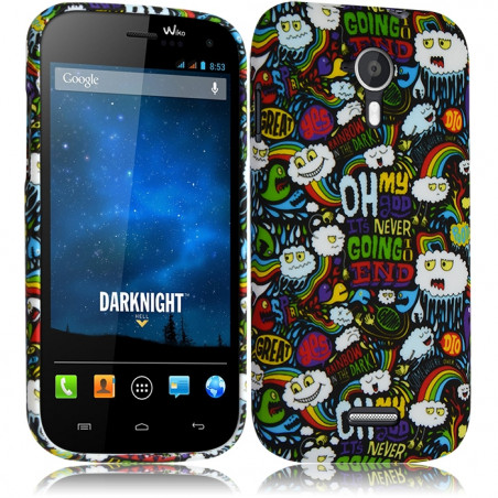 Housse Coque Semi Rigide pour Wiko Darknight avec Motif LM18 + Film