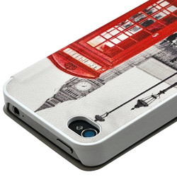 Etui à rabat et porte-carte pour Apple iPhone 4 / 4S motif KJ03B + Film de Protection