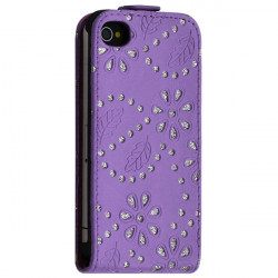 Housse Coque Etui pour Apple iPhone 4/4S Style Diamant couleur Violet