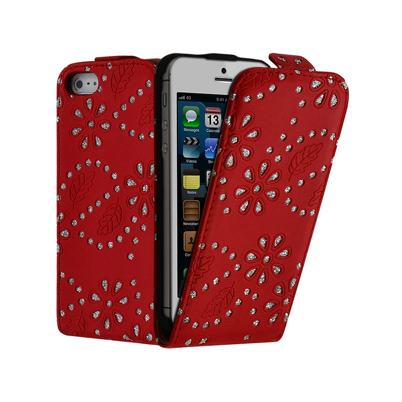 Housse Coque Etui pour apple Iphone 5 couleur Rouge