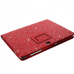 Etui pour Samsung Galaxy Tab 10.1 Style Diamant Couleur Rouge