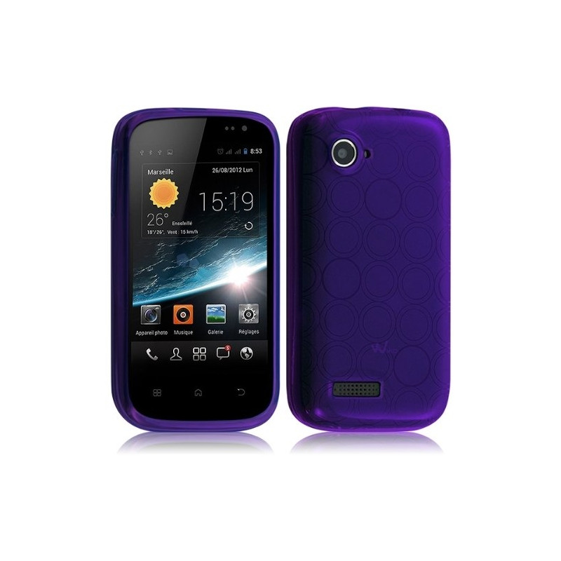 Housse Coque Gel Cercle pour Wiko Cink Slim 2 Couleur Violet Translucide