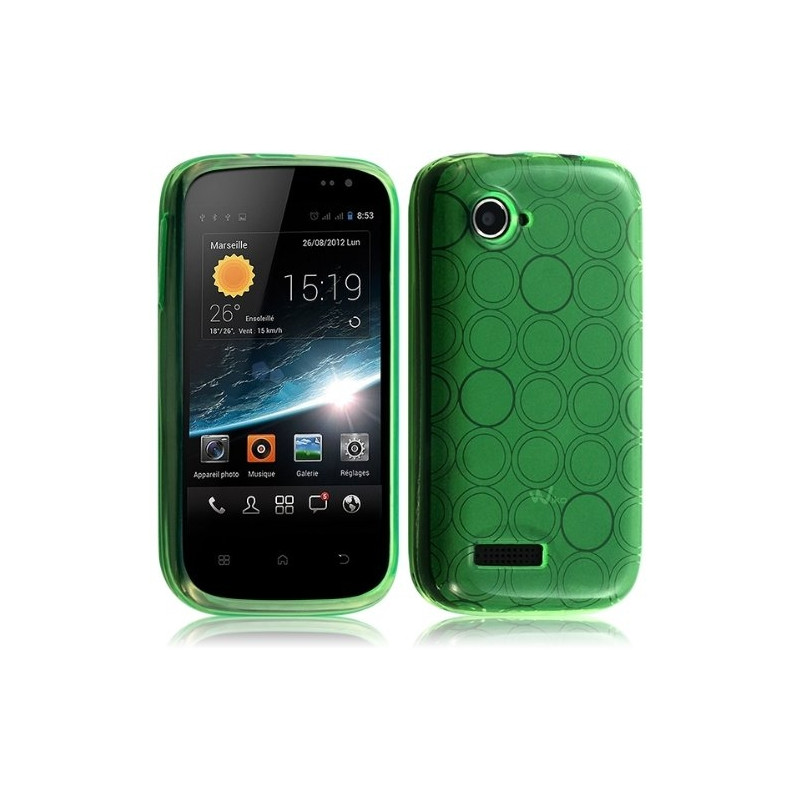 Housse Coque Gel Cercle pour Wiko Cink Slim 2 Couleur Vert Translucide