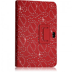 Housse coque etui pour Samsung Galaxy Tab 10.1 Style Diamant Couleur Rouge