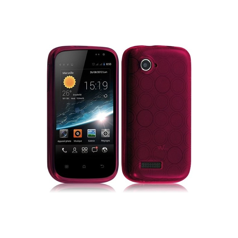 Housse Coque Gel Cercle pour Wiko Cink Slim 2 Couleur Rose Fushia Translucide