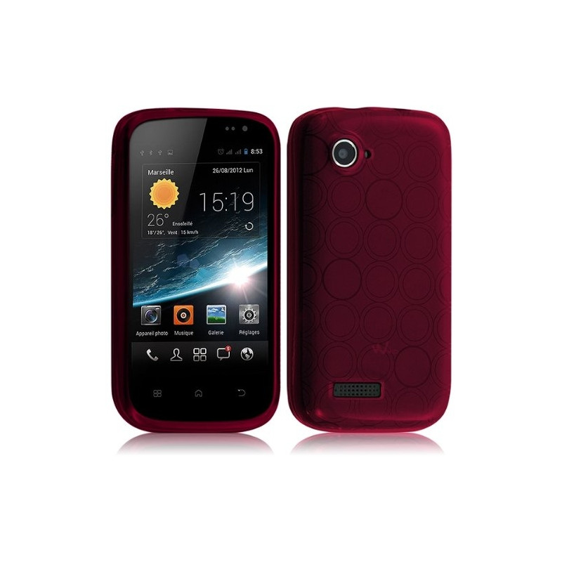 Housse Coque Gel Cercle pour Wiko Cink Slim 2 Couleur Rouge Foncé