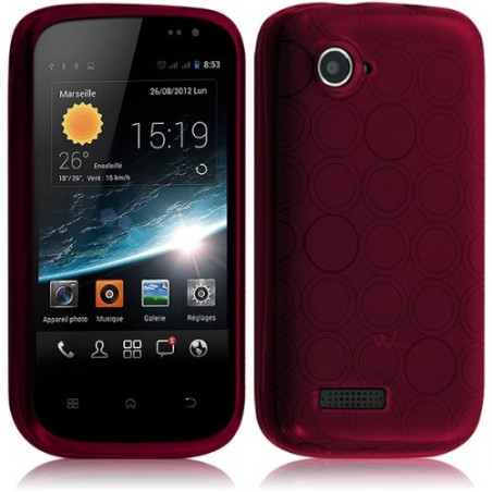 Housse Coque Gel Cercle pour Wiko Cink Slim 2 Couleur Rouge Foncé