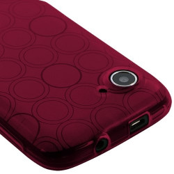 Housse Coque Gel Cercle pour Wiko Cink Slim 2 Couleur Rouge Foncé