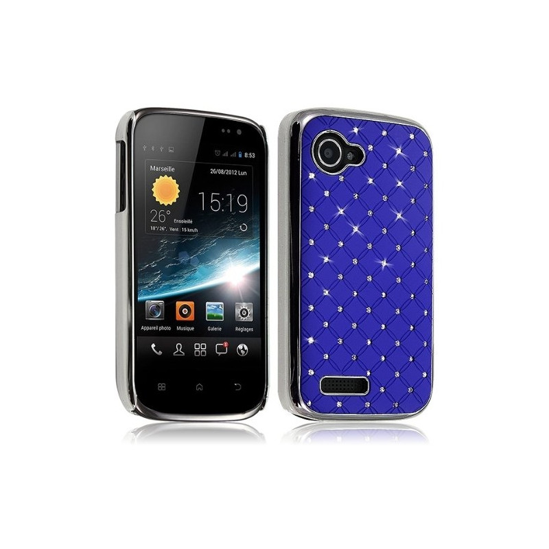 Housse Coque Rigide pour Wiko Cink Slim 2 Motif Diamant Couleur Bleu