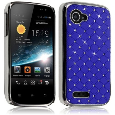 Housse Coque Rigide pour Wiko Cink Slim 2 Motif Diamant Couleur Bleu