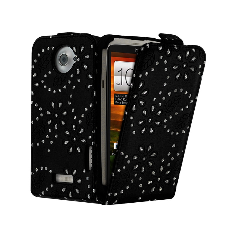 Housse Coque Etui de Protection avec Diamant Couleur pour HTC One X