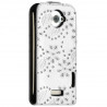 Housse Coque Etui de Protection avec Diamant Couleur Blanc pour HTC Desire C