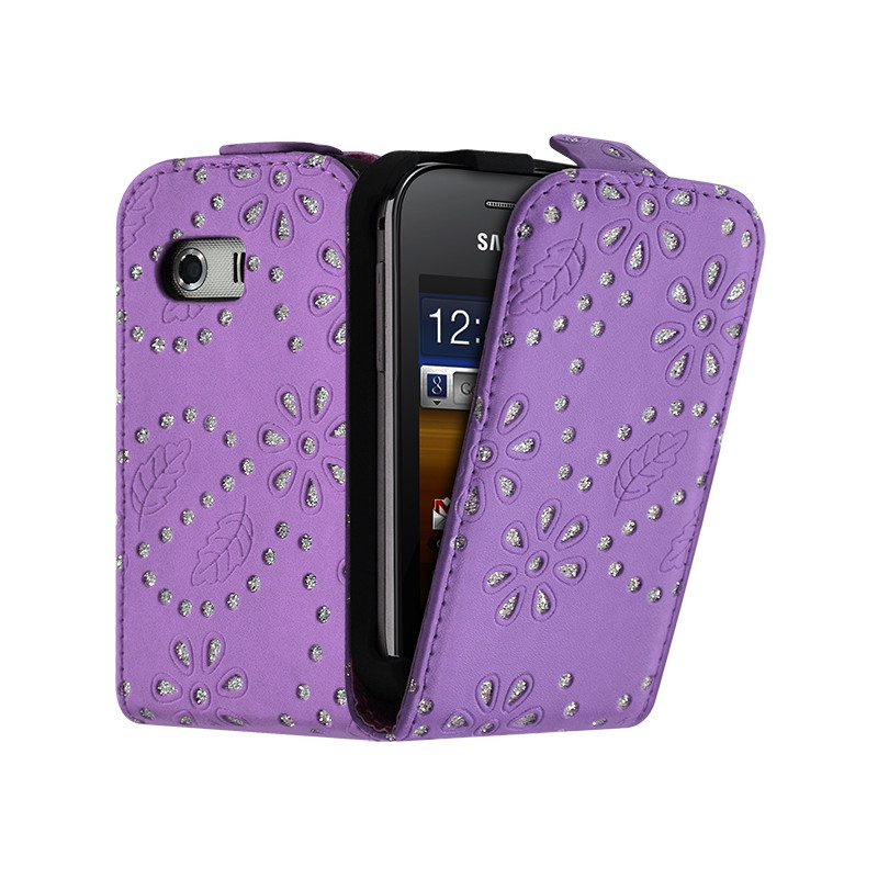 Housse Etui de Protection avec Diamant pour Samsung Galaxy Y S5360