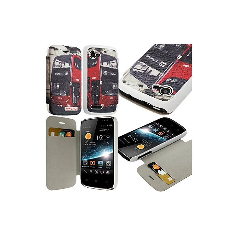 Etui à rabat latéral et porte-carte pour Wiko Cink Slim 2 avec motif KJ01