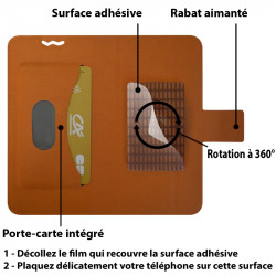 Etui Support 360 degrés Universel M Orange pour Infinix Surf X452