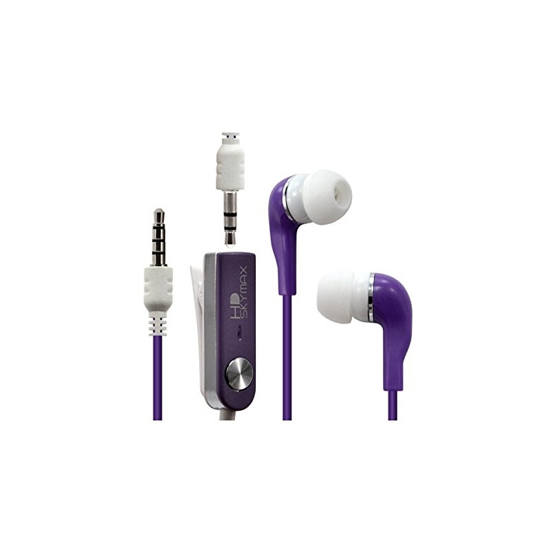 Écouteurs Stéréo Filaires couleur Violet pour Acer : Liquid S2 / liquid Z5 / liquid Z5 Duo / Liquid Z3 / Liquid Z4 / Liquid E