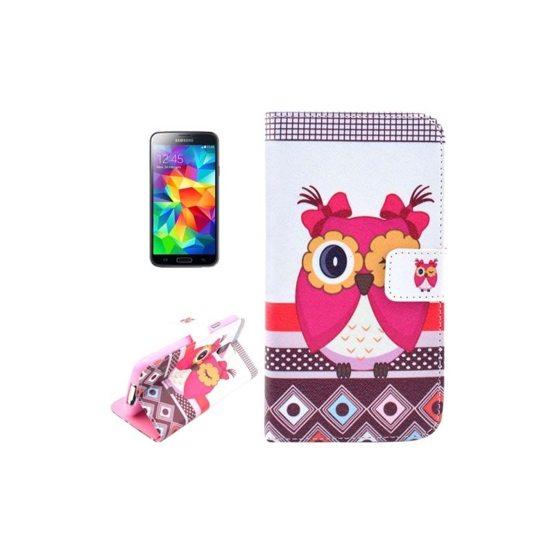 Etui Portefeuille Support Motif pour Samsung Galaxy S5 Mini