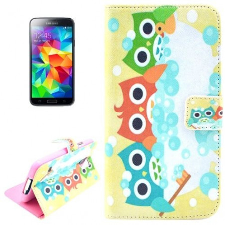 Etui Portefeuille Support Motif pour Samsung Galaxy S5 Mini