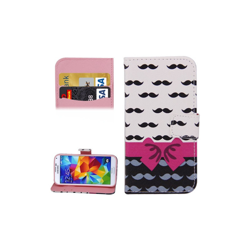 Etui Portefeuille Support Motif pour Samsung Galaxy S5 Mini