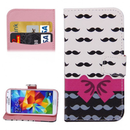 Etui Portefeuille Support Motif pour Samsung Galaxy S5 Mini