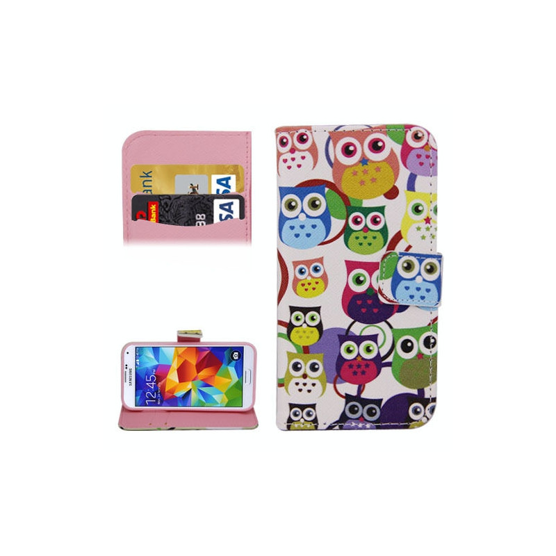 Etui Portefeuille Support Motif pour Samsung Galaxy S5 Mini