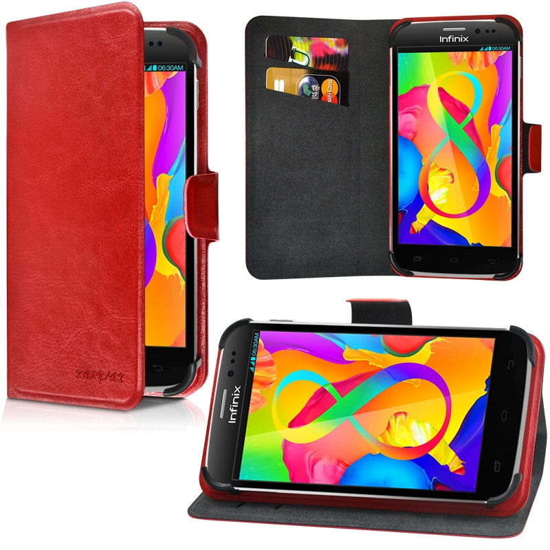 Etui Universel L Porte-Carte à Attaches Couleur Rouge pour Meizu M3 Note