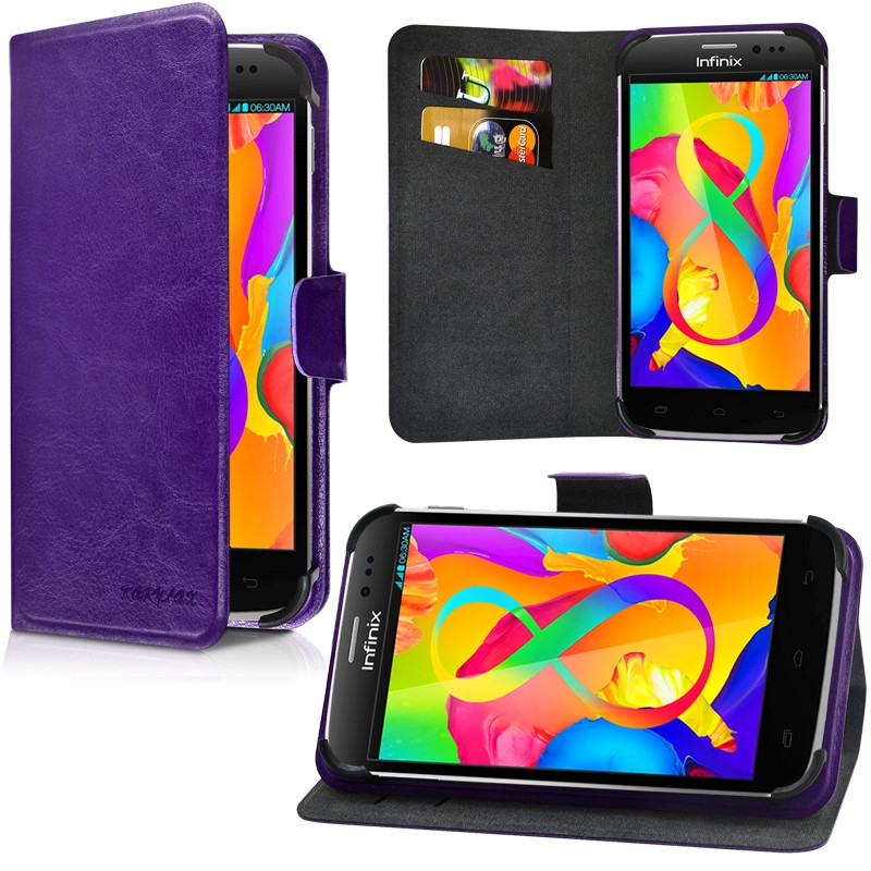 Etui Universel L Porte-Carte à Attaches Couleur Violet pour Meizu M3 Note