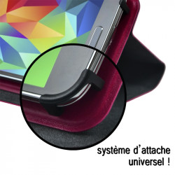 Etui Universel L Porte-Carte à Attaches Couleur Rose pour Samsung Galaxy J7