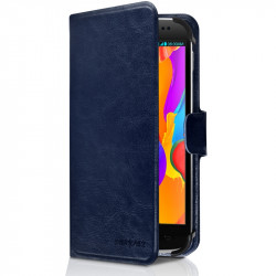 Etui Universel L Porte-Carte à Attaches Couleur Bleu pour Samsung Galaxy J7