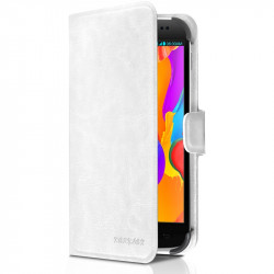 Etui Universel L Porte-Carte à Attaches Couleur Blanc pour Samsung Galaxy J7