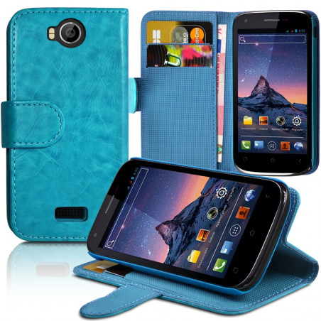 Housse Coque Etui Portefeuille Fonction Support Couleur Noir pour Wiko Cink Peax 2