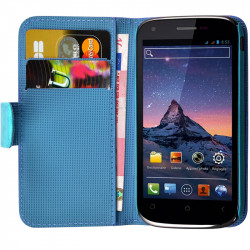 Housse Coque Etui Portefeuille Fonction Support Couleur Noir pour Wiko Cink Peax 2