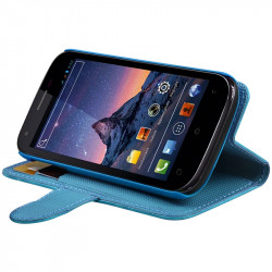 Housse Coque Etui Portefeuille Fonction Support Couleur Noir pour Wiko Cink Peax 2