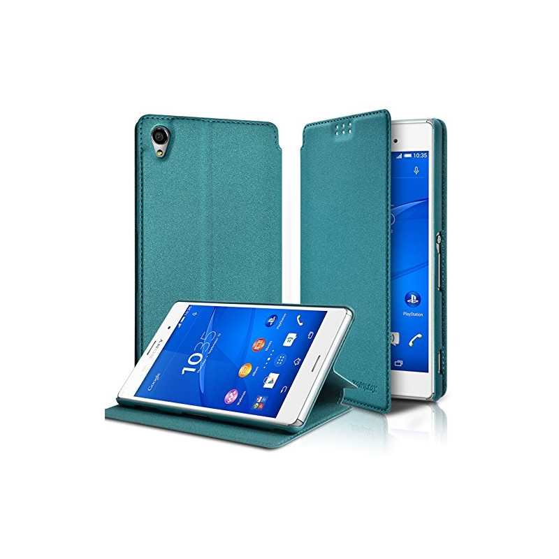 Etui à rabat latéral Support Couleur Turquoise pour Sony Xperia Z3 + Film de protection